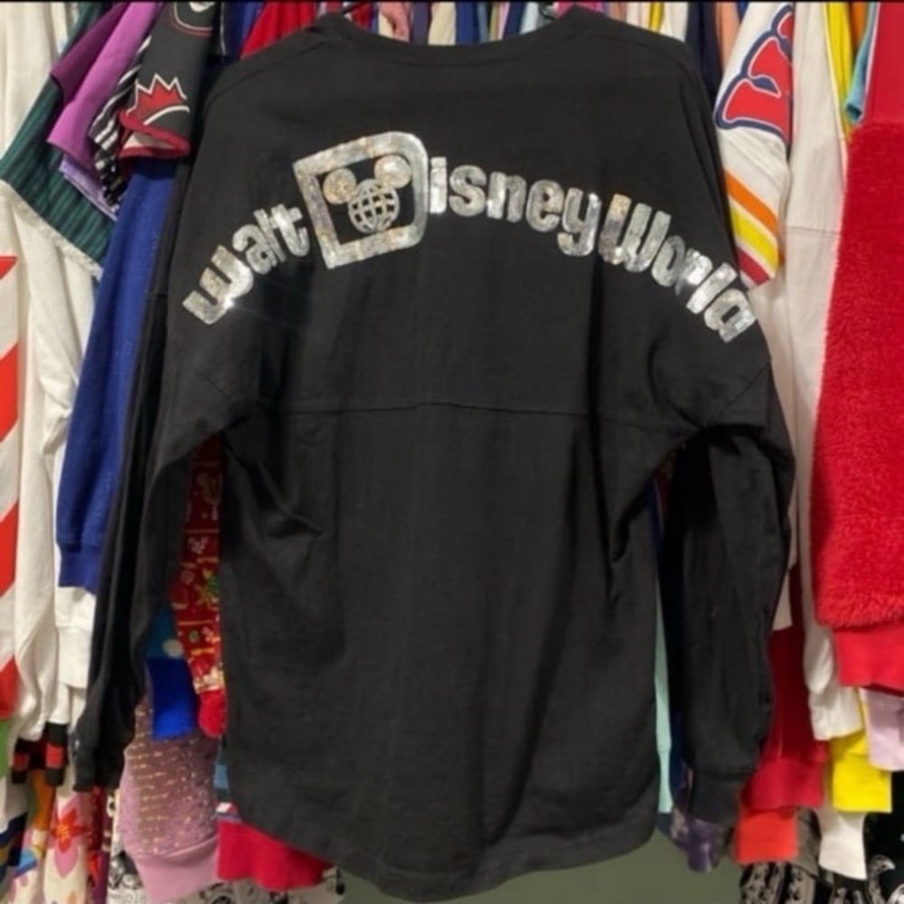Disney Parks black and silver sequins Spirit Jersey Xs